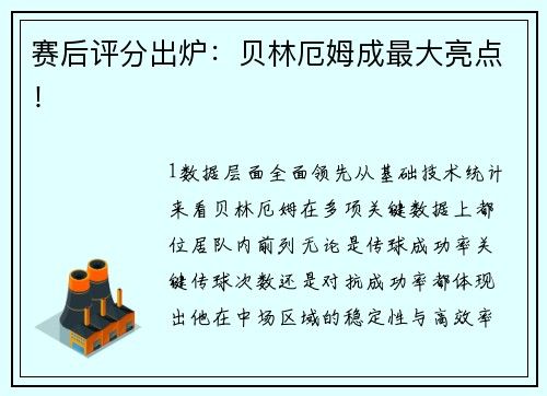 赛后评分出炉：贝林厄姆成最大亮点！